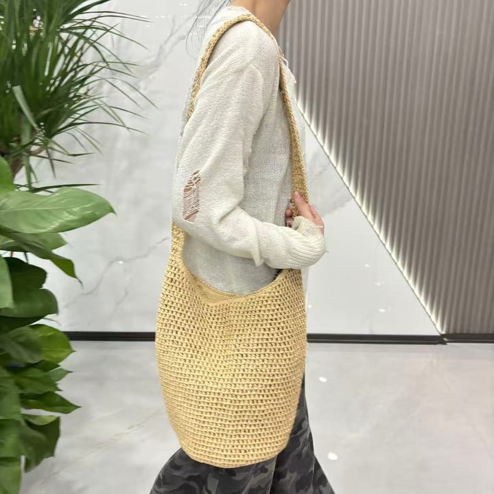 Braided Natural Material Tote Bag Kalsten