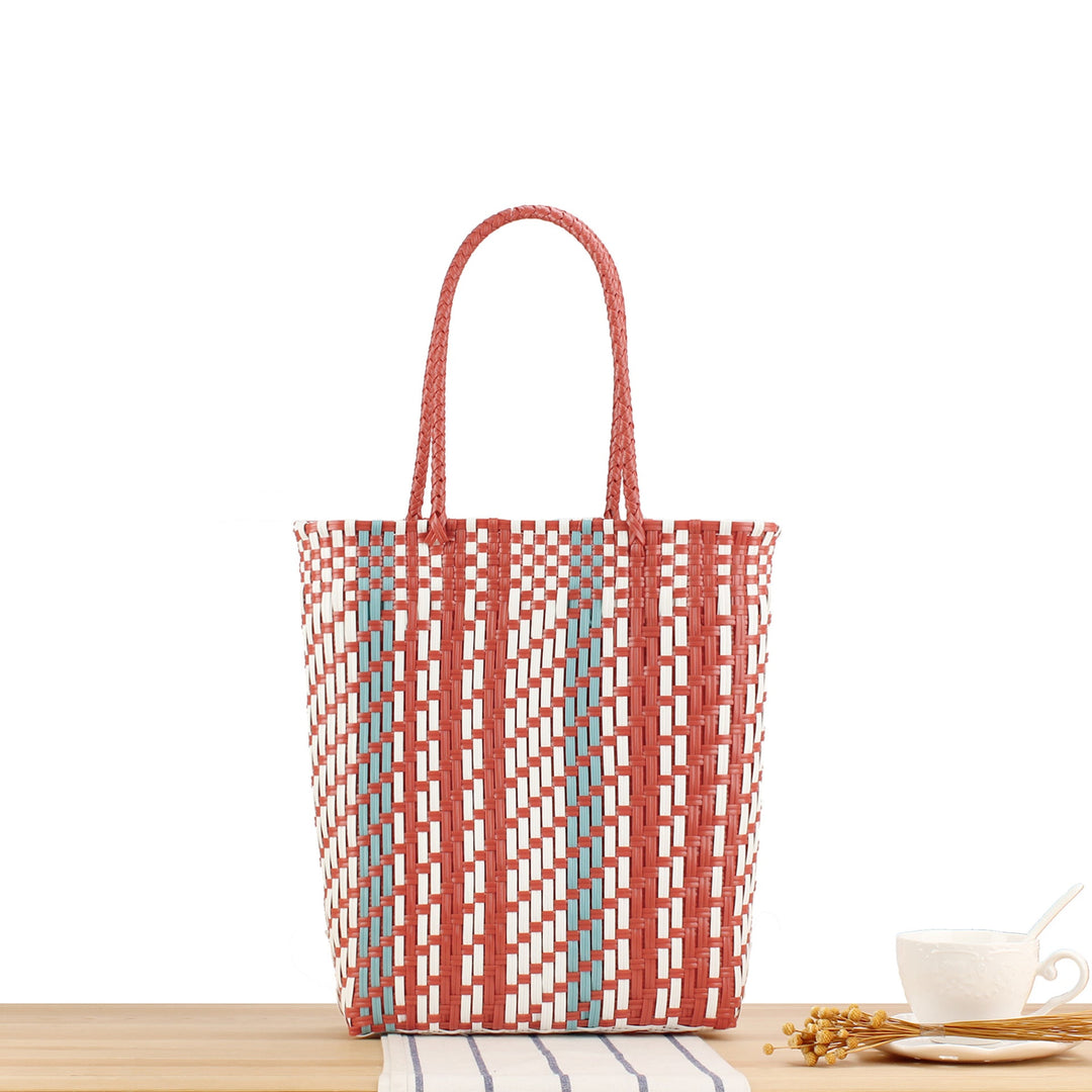 Braided Tote Bag with Geometric Design Kalsten