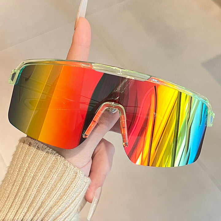 Unisex nan sporty shield sunglasses with continuous visor glass and non-slip nose pads Kalsten