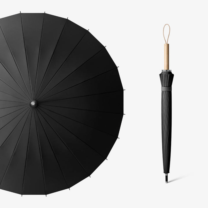 Ladies elegant folding umbrella with ergonomic wooden handle Kalsten