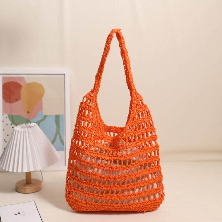 Trendy net tote bag with gathered design Kalsten