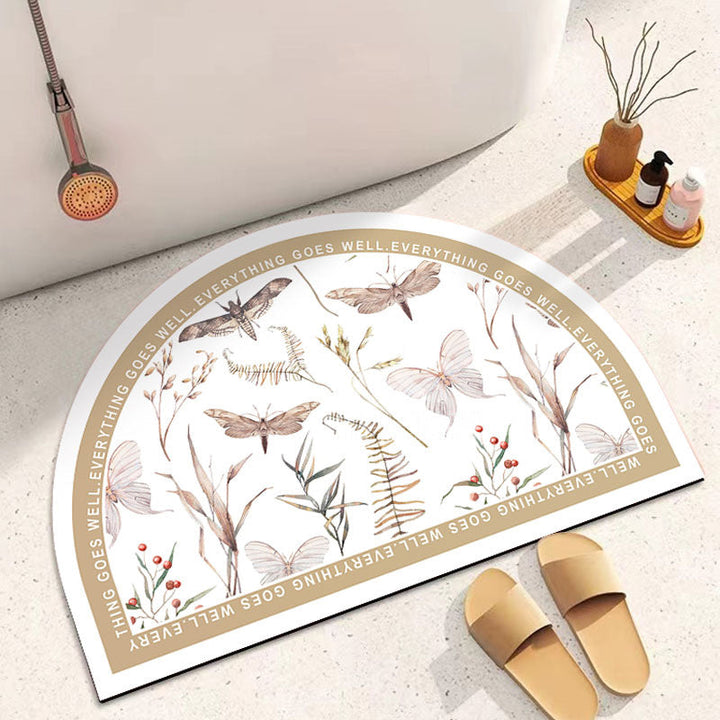 Decorative Half-Circle Bath Mat Kalsten