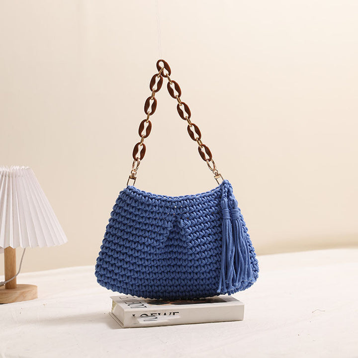 Handcrafted macrame bag with fashionable fringes Kalsten