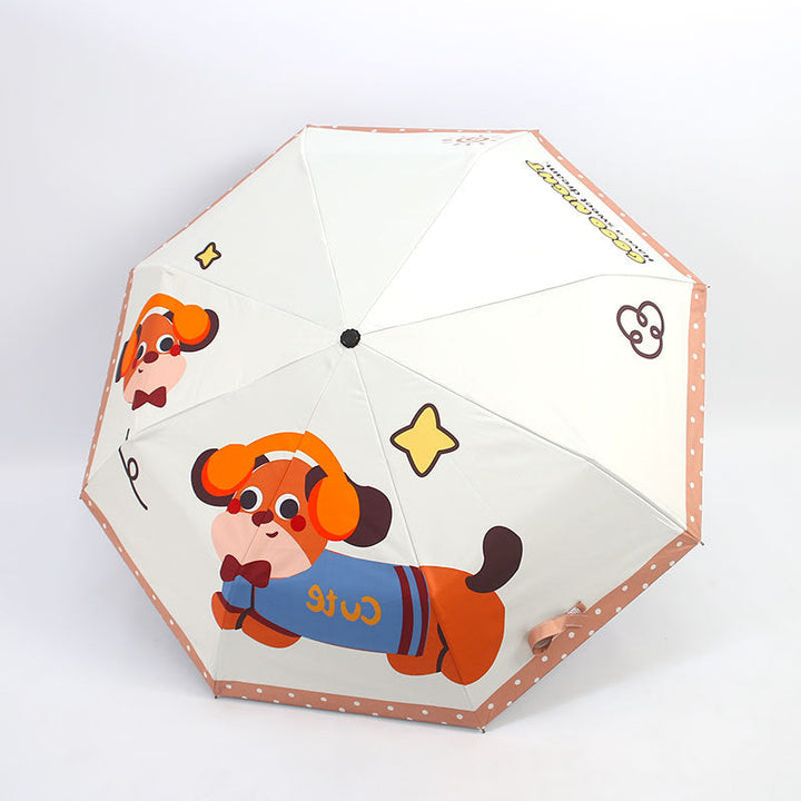 Women's Folding Umbrella with Cute Animal Design Kalsten