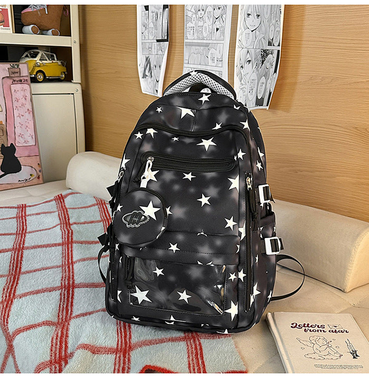 Stylish Star-Patterned School Backpack