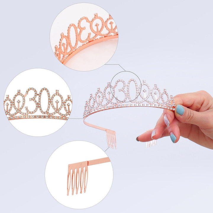 Women's Crystal-Embellished Tiara with Elegant Design Kalsten