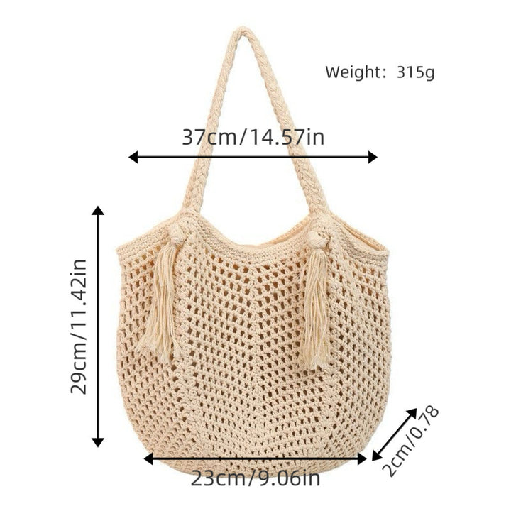 Macrame Beach Bag with Fringe Details Kalsten