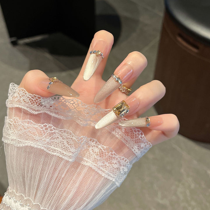 Luxury Rhinestone-Accent Press-On Nail Extensions Kalsten