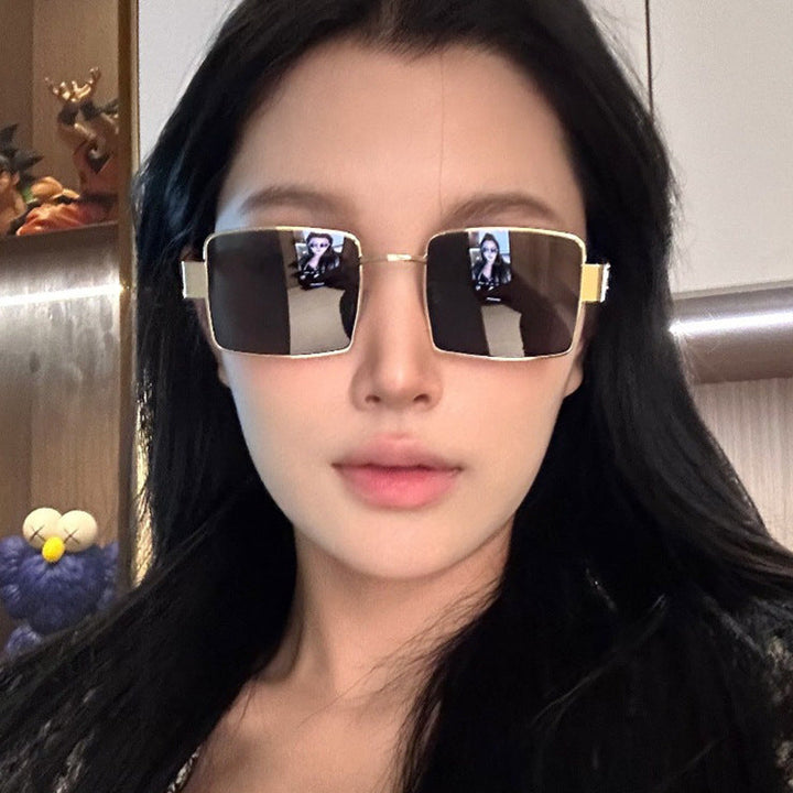 Women's fashionable rectangular sunglasses with high-quality metal frame and polarized lenses Kalsten