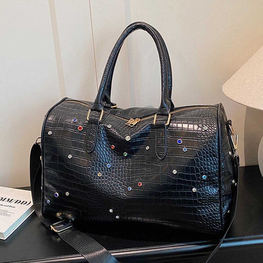 Elegant Handbag with Luxurious Crocodile Pattern and Colorful Applications Kalsten