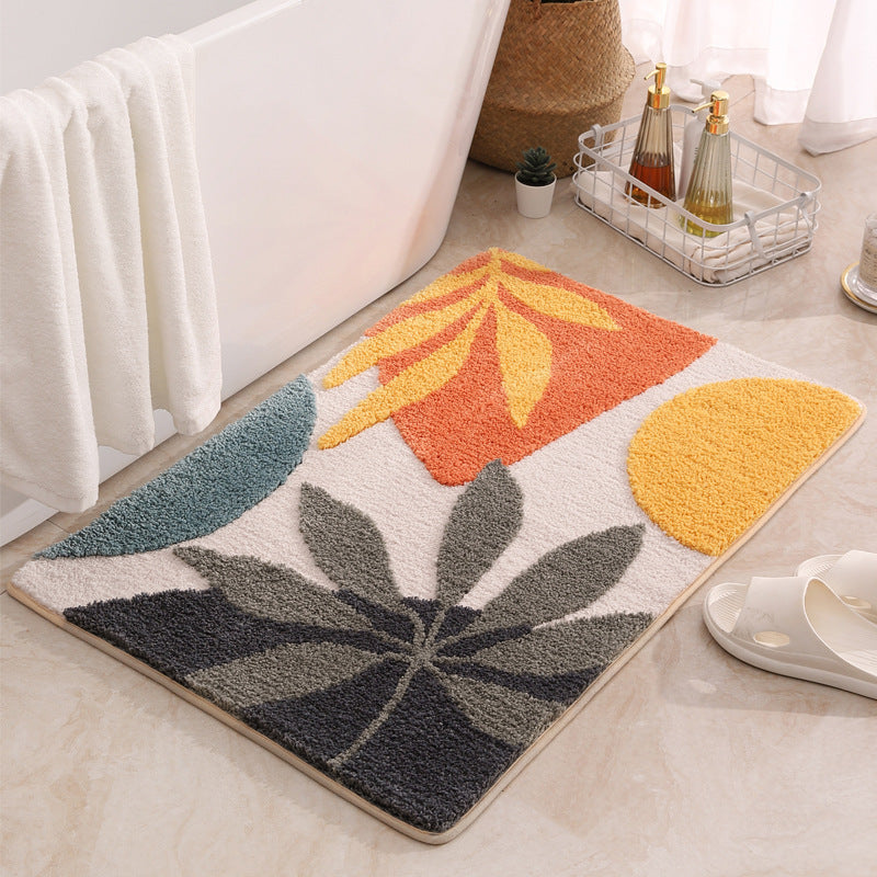 Abstract Leaf Pattern Bath Mat Acalora