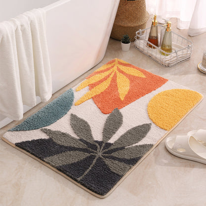 Abstract Leaf Pattern Bath Mat Acalora