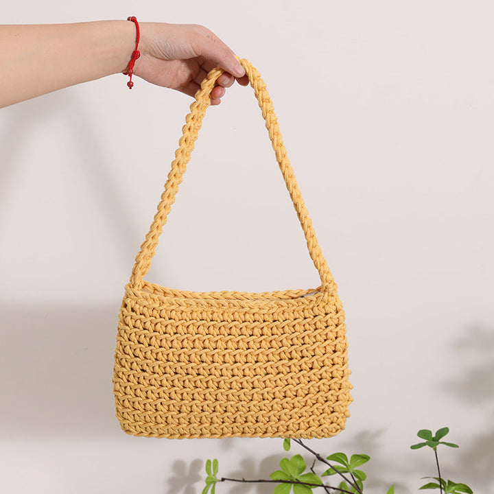 Handmade straw crossbody bag with structured design Kalsten