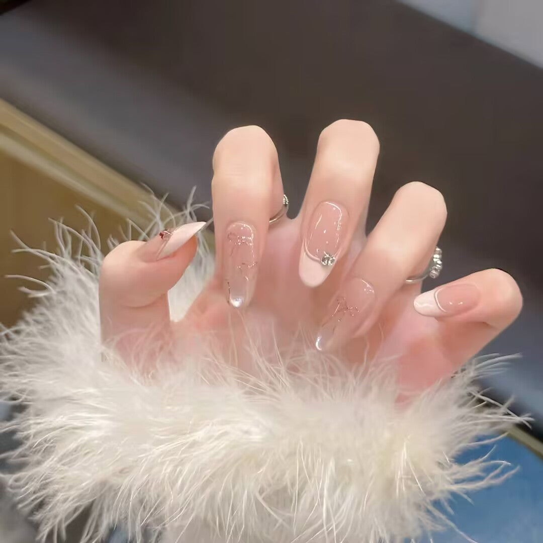 Elegant French Tip Press-On Nail Art Kalsten 1787316010