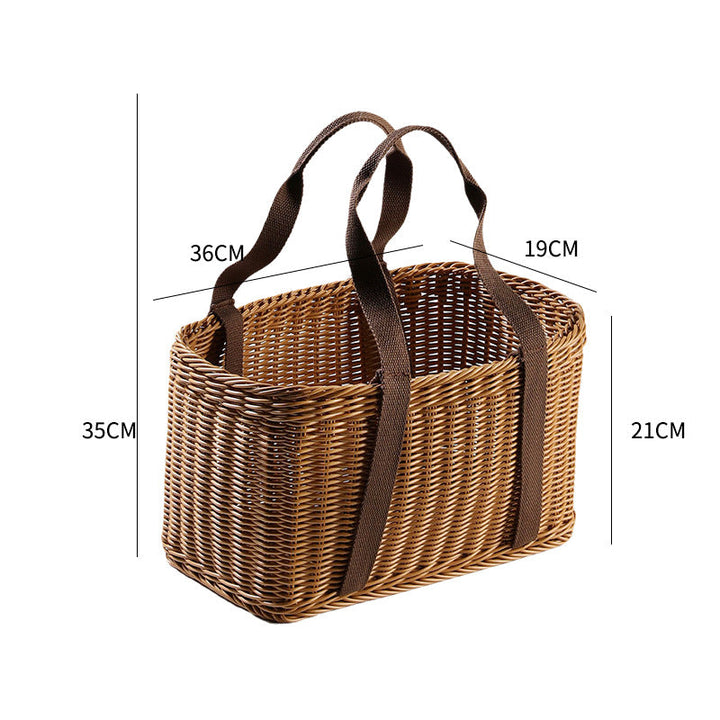 Unisex Robust braided shopping basket with comfortable fabric handles Kalsten