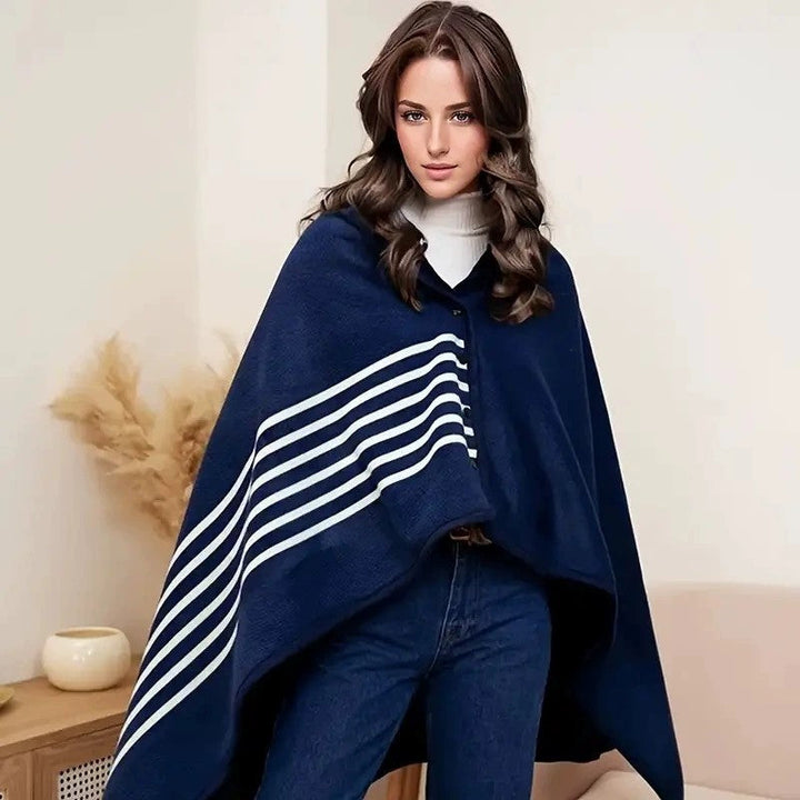 Women Elegant and Comfortable Fleece Poncho Blanket Kalsten