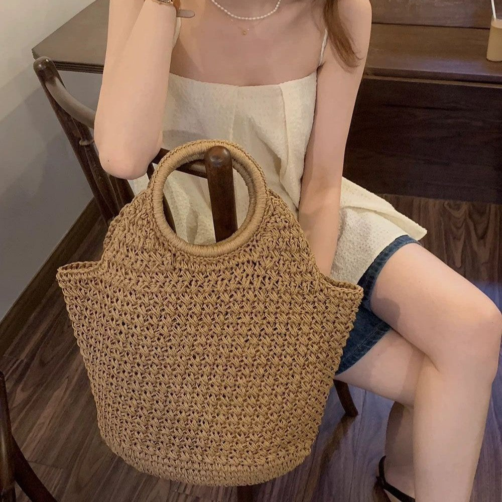 Handmade basket bag with innovative round design Kalsten