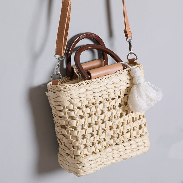 Handbag with Removable Shoulder Strap and Faux Leather Elements Kalsten