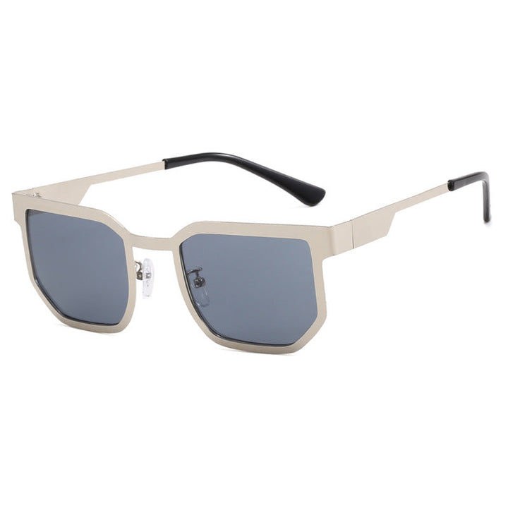 Ladies modern sunglasses in trendy rectangular design with narrow metal frame Kalsten
