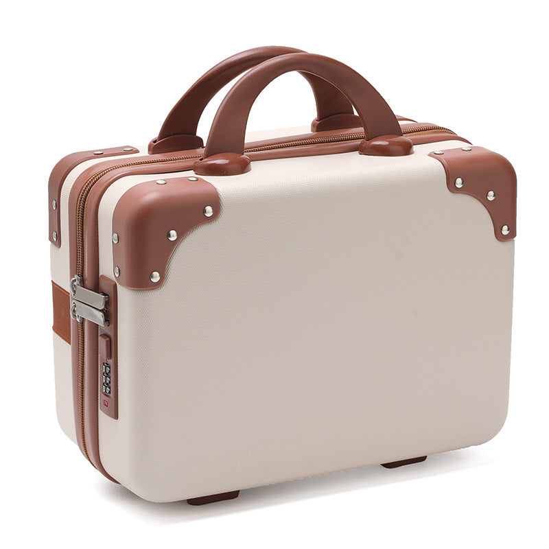 hard-shell vanity carry cosmetic case with reinforced corners and combination lock Kalsten