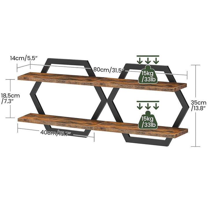 Wall shelf with modern honeycomb design Kalsten