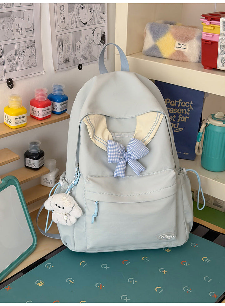 Casual Bow-Detail School Backpack