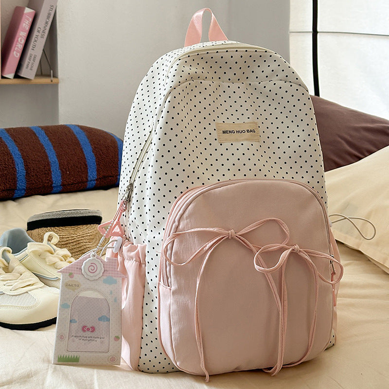 Minimalist Polka Dot School Backpack