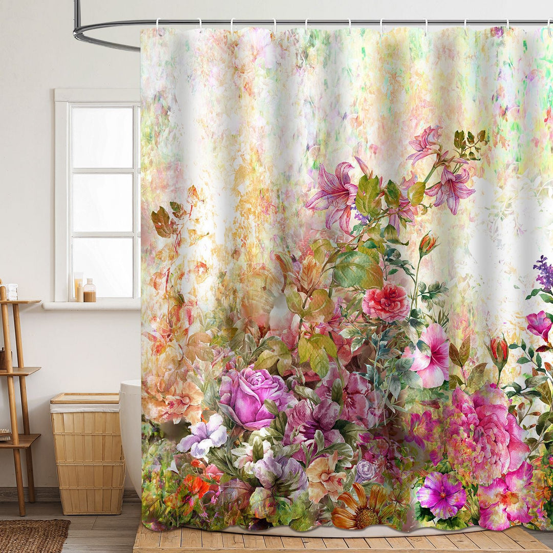 Floral Patterned Bathroom Shower Curtain Kalsten
