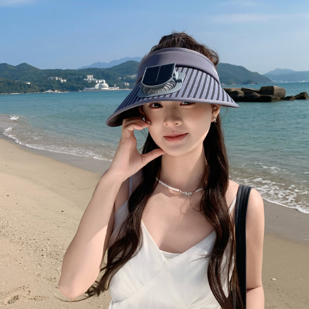 ’s sun protection visor with integrated solar panel, wide brim and adjustable headband Kalsten