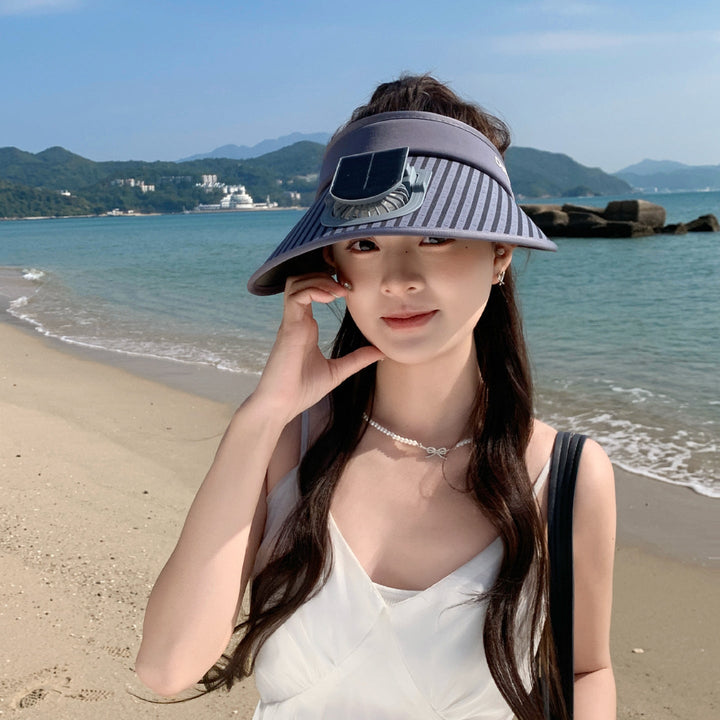 ’s sun protection visor with integrated solar panel, wide brim and adjustable headband Kalsten