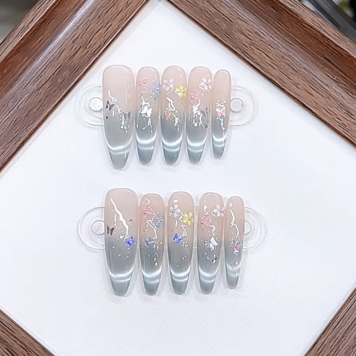Artistic Floral Design Press-On Nail Set Kalsten