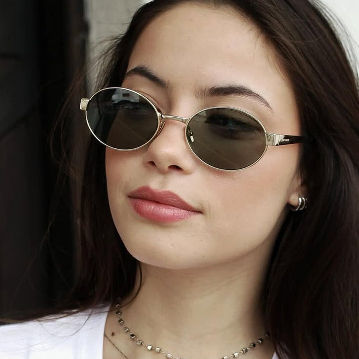 Women's round glasses with elegant metal frame and adjustable nose pads Kalsten