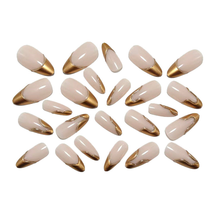 Artificial nails in elegant stiletto design with gold accents Kalsten