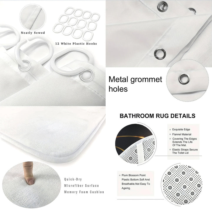 High-Definition Basketball-Themed Bathroom Décor Set Kalsten