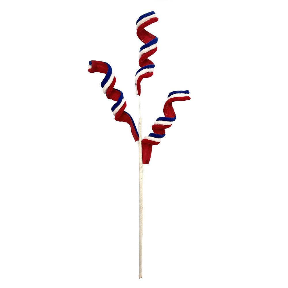 Unisex decorative spiral plug branch with wrapped fabric tape and flexible wire base Kalsten