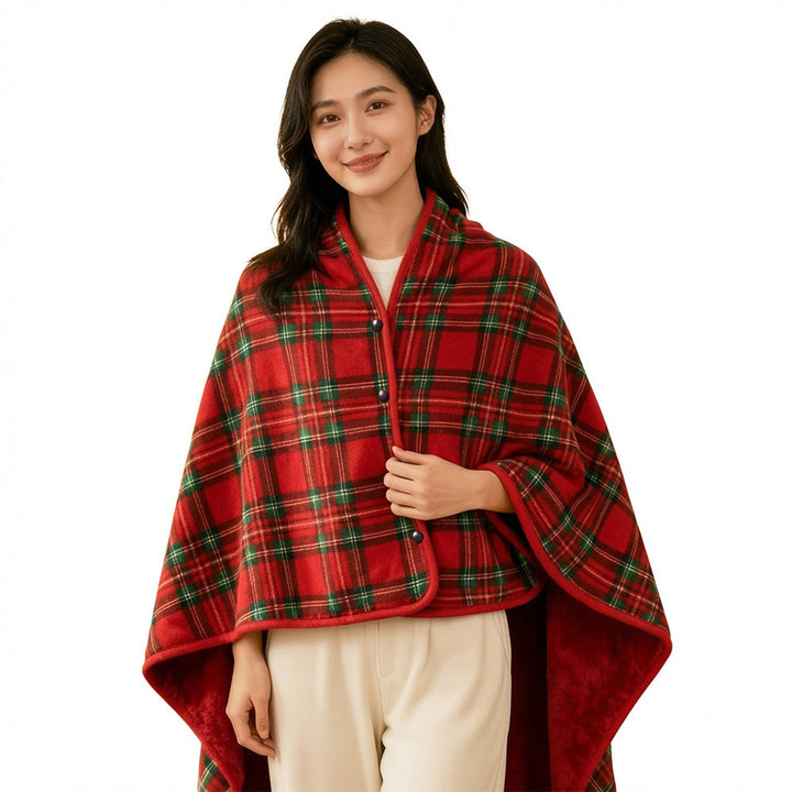 Women Elegant and Comfortable Fleece Poncho Blanket Kalsten