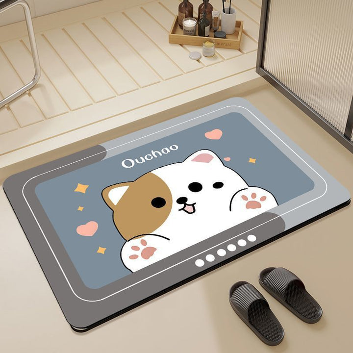 Cartoon Dog-Themed Bath Mat Kalsten