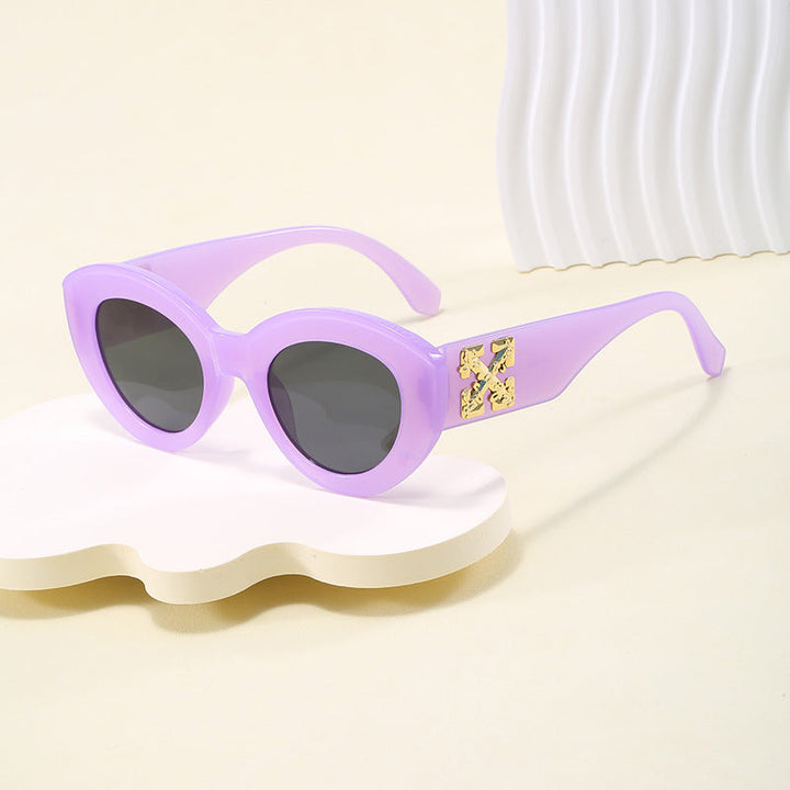 Women's Cat-Eye Sunglasses with Luxurious Accents and Sturdy Plastic Frame Kalsten