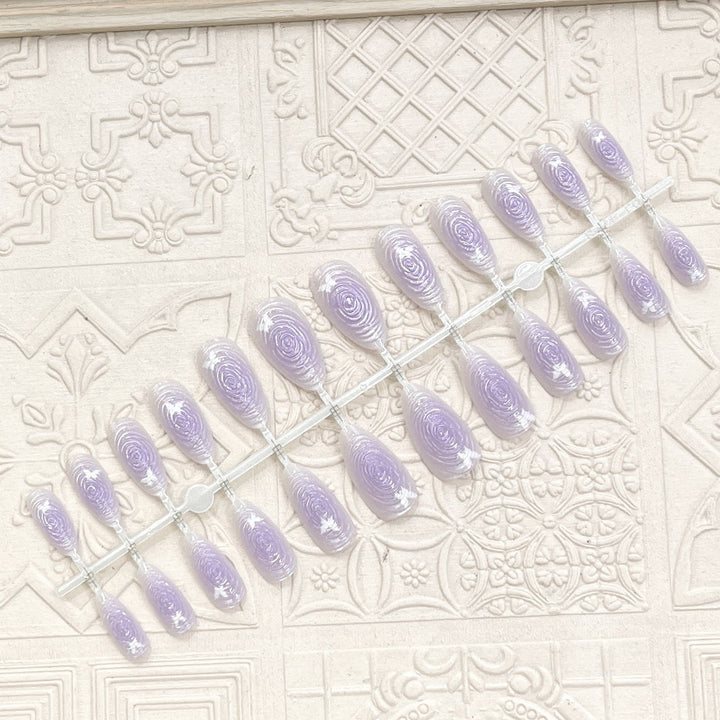 Artistic Floral-Accent Press-On Nail Set Kalsten