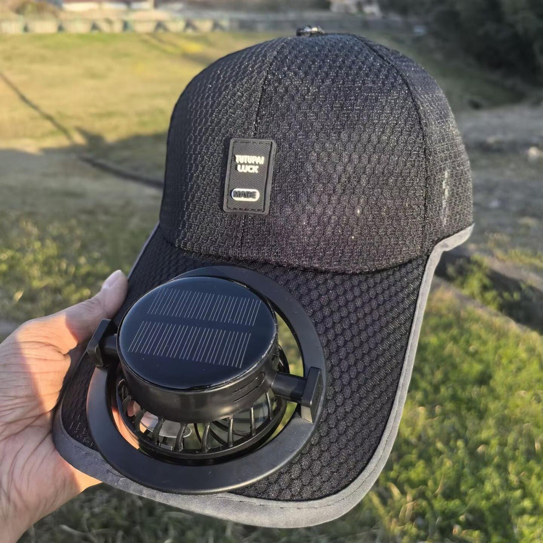 Solar-powered baseball cap with detachable solar fan and breathable honeycomb fabric Kalsten