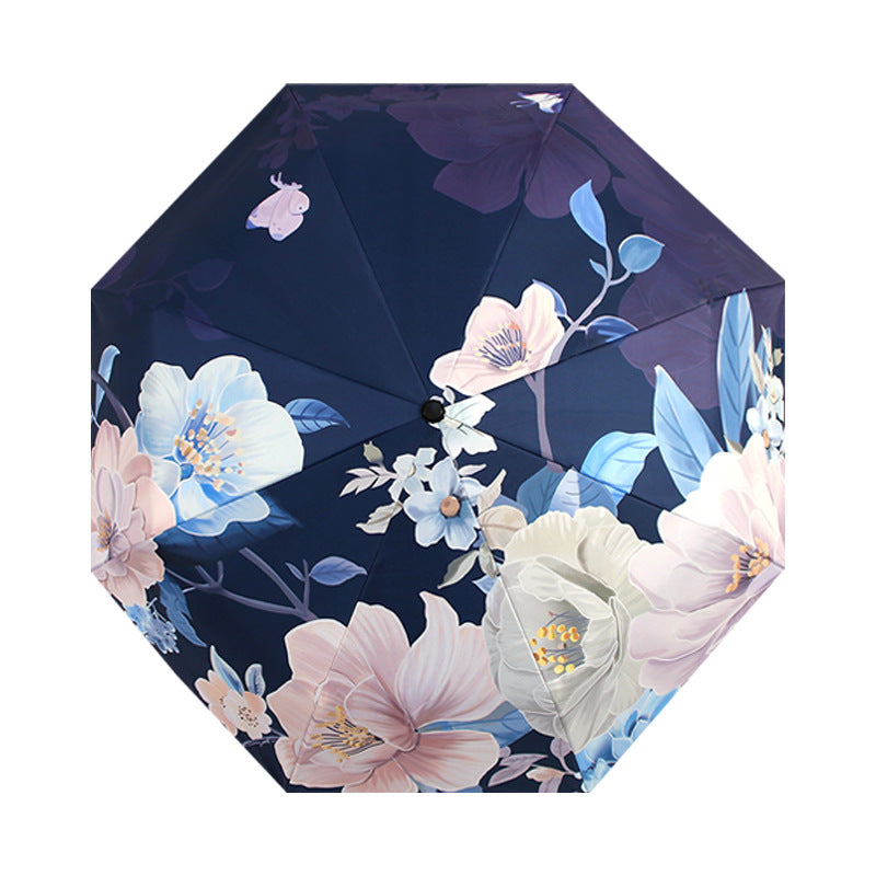 Ladies folding umbrella with artistic flower pattern Kalsten