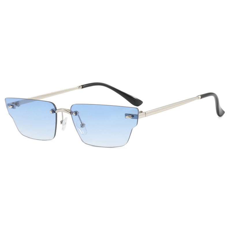 Women's geometric sunglasses with delicate frame and transparent lenses Kalsten
