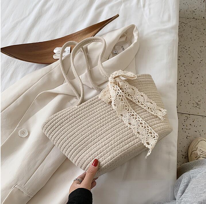 Elegant Bast Handbag with Lace Accent Kalsten