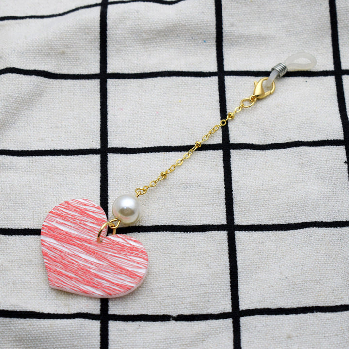 Heart-Shaped Eyewear Chain with Pearl Accents Kalsten