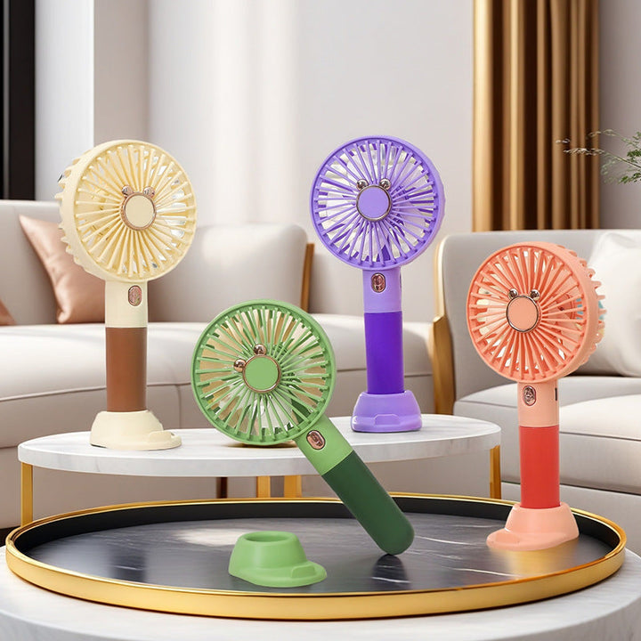 Women's Portable Mini Hand Fan with Ergonomic Handle and Cute Animal Design Kalsten