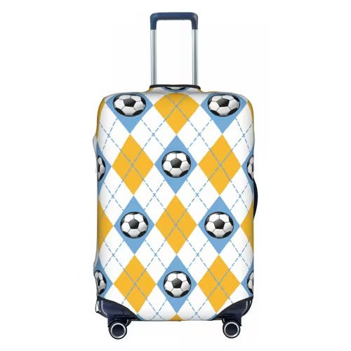 Unisex nan elastic luggage cover with football argyle pattern, tear-resistant stretch cover for trolley with handle and wheel openings Kalsten