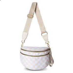 Shoulder bag with stylish check pattern and spacious compartment system Kalsten