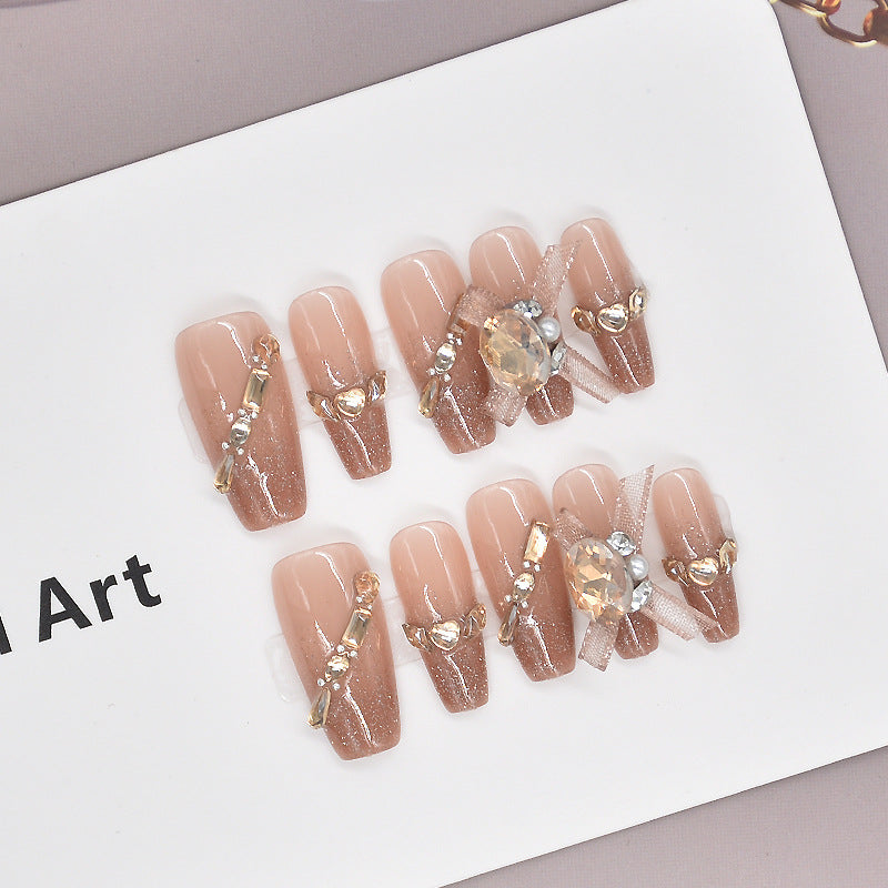 Luxury Decorative Crystal Press-On Nails Kalsten
