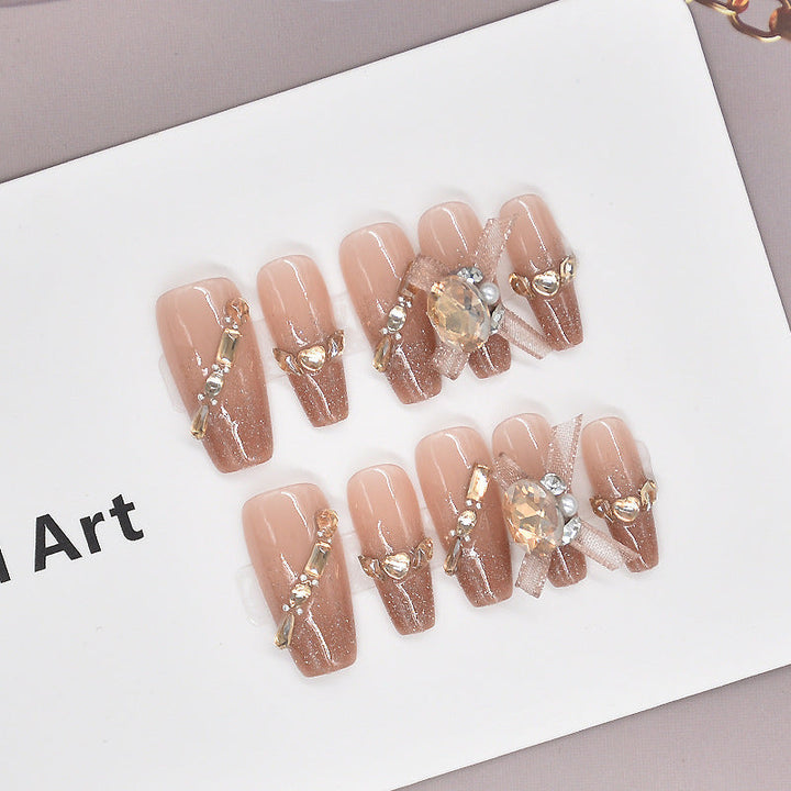 Luxury Decorative Crystal Press-On Nails Kalsten