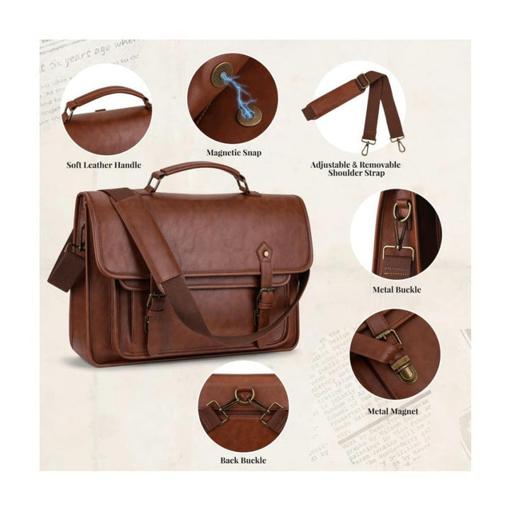 Elegant Laptop Briefcase with Multifunctional Compartments Kalsten